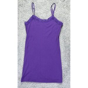Y2K‎ Gap Womens Tank Top Small Purple Lace Trim *read* Long Adjustable Straps